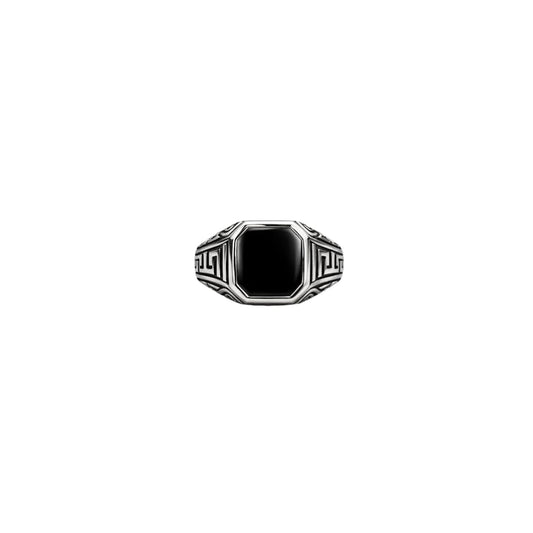 Bold Geometry Men`s ring in silver
