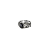 Black Gem Men`s Ring in silver