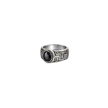 Black Gem Men`s Ring in silver