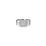 Silver Rectangular Cluster Men`s ring