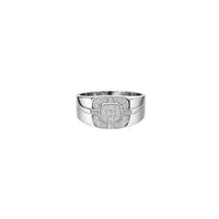 Silver Rectangular Cluster Men`s ring