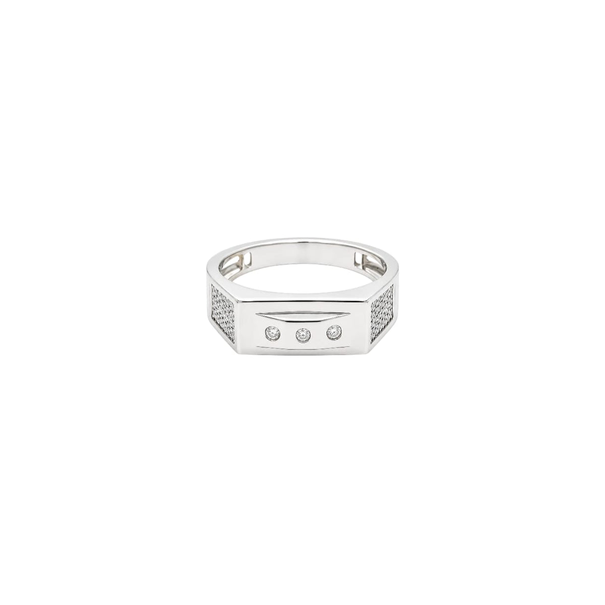 Linear Elegance Men`s ring in silver