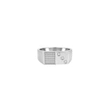Silver diamond line Men`s Ring