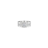Silver Rectangular Accent Men`s Band