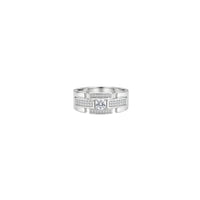 Silver Rectangular Accent Men`s Band