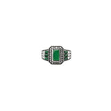 Green Gem Men`s Ring in silver