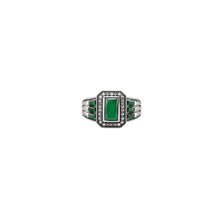 Green Gem Men`s Ring in silver