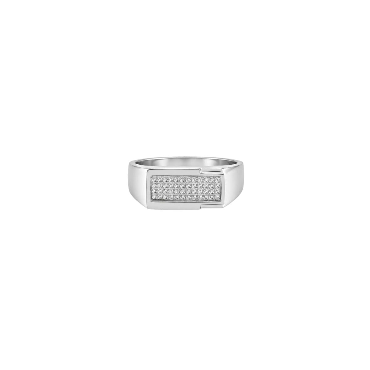 Silver Nexus Grid Men’s Ring