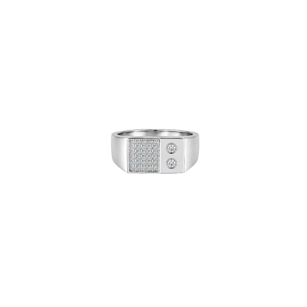 Silver Dual Stone Men`s Ring
