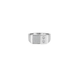 Silver Dual Stone Men`s Ring