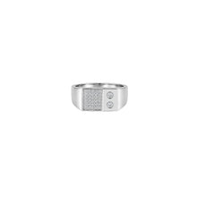 Silver Dual Stone Men`s Ring