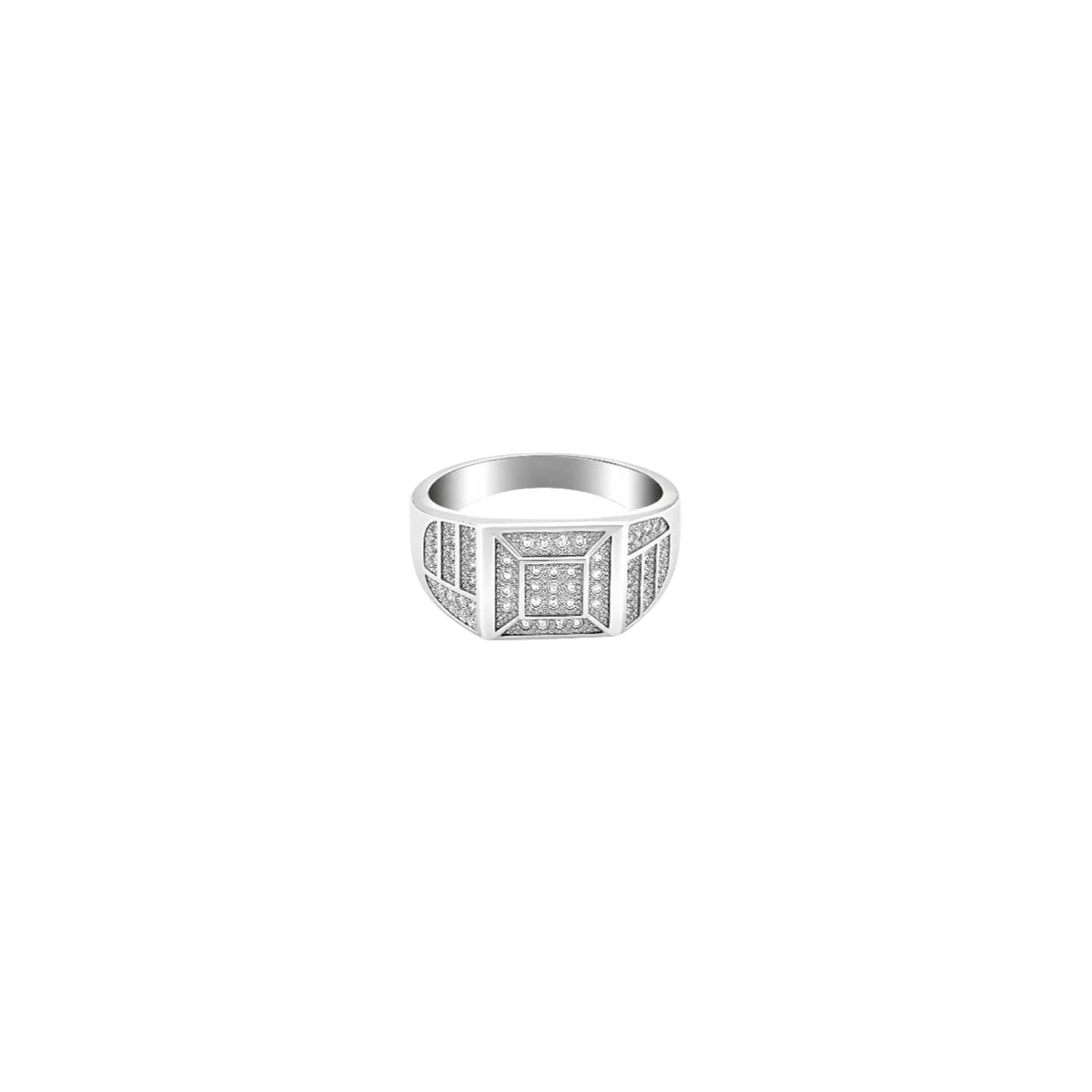Geometric Glow Men’s Ring in silver