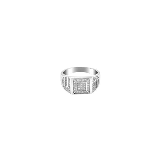 Geometric Glow Men’s Ring in silver