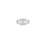 Sleek Gem Rectangle Men's Ring in Silver