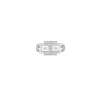 Sleek Gem Rectangle Men's Ring in Silver