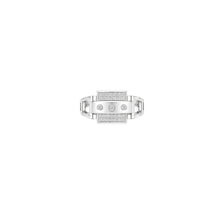 Sleek Gem Rectangle Men's Ring in Silver
