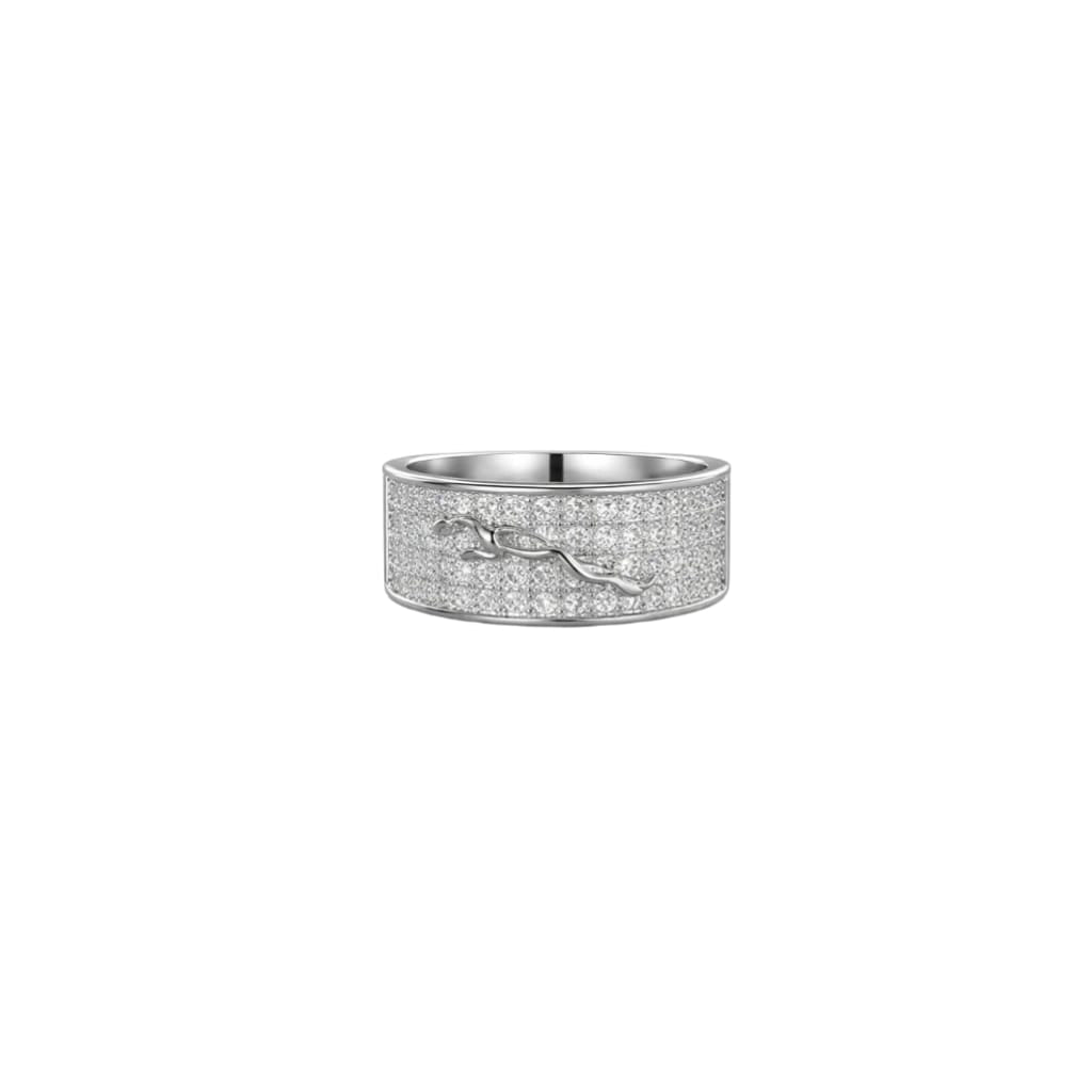 Panther engraved Men’s Ring in Silver