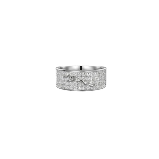 Panther engraved Men’s Ring in Silver