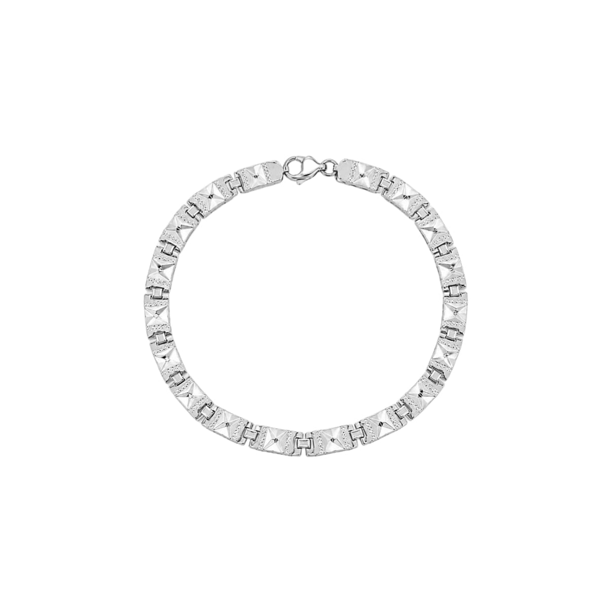 Elegant Silver Angular Men`s Bracelet