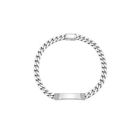 Silver Central Panel Link Men`s Bracelet