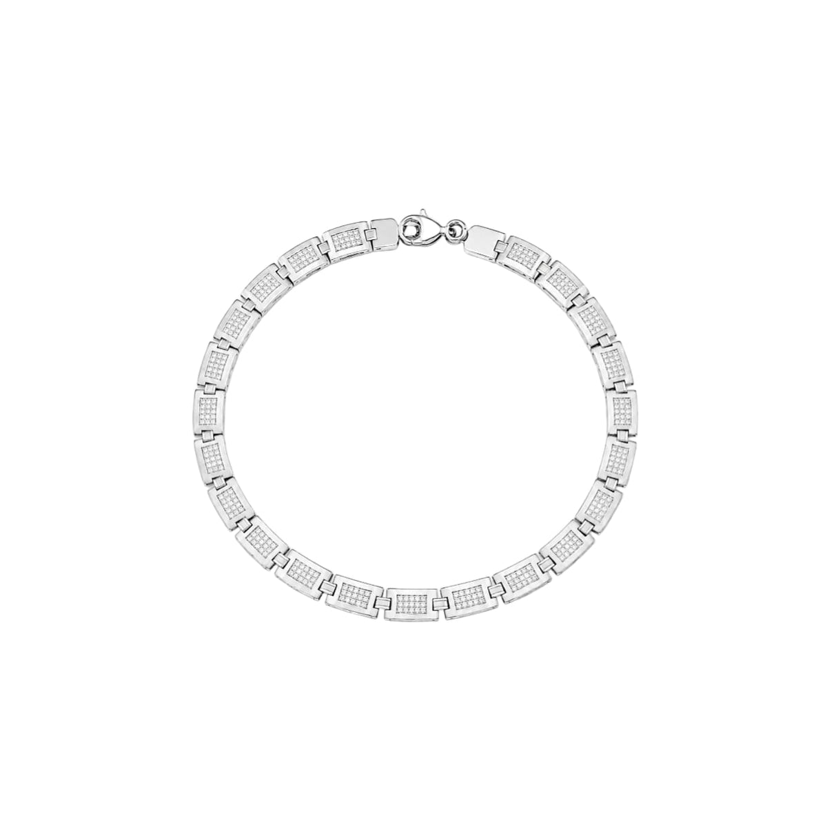 Silver Recta Link Men`s Bracelet