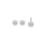 Snowflake Women`s Pendant Set in silver