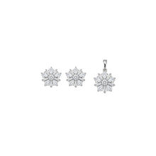 Snowflake Women`s Pendant Set in silver