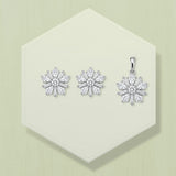 Snowflake Women`s Pendant Set in silver