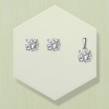 Square-cut Women`s Pendant Set in silver