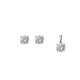 Square-cut Women`s Pendant Set in silver