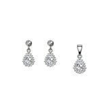Sharp teardrop Women`s pendant set in silver