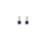Purple Pendant with earrings Set