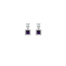 Purple Pendant with earrings Set
