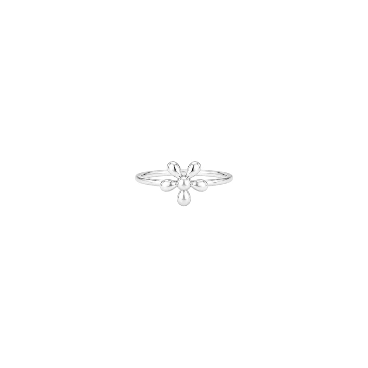 Silver Petal Beam Women`s Ring