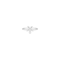 Silver Petal Beam Women`s Ring