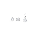 Eira Marquise Pendant with earrings in silver