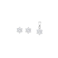 Eira Marquise Pendant with earrings in silver