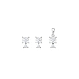 Nova Tier Pendant with earrings in silver