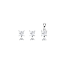 Nova Tier Pendant with earrings in silver