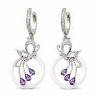 Petal Drift  silver women`s earring