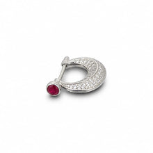 Men`s Studd with pink gemstone in silver