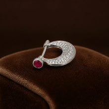Men`s Studd with pink gemstone in silver