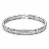 Silver Chevron Pattern Men`s Bracelet