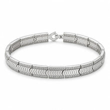 Silver Chevron Pattern Men`s Bracelet