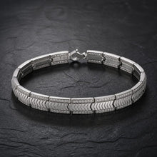 Silver Chevron Pattern Men`s Bracelet