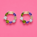 Colourful gemstone earrings