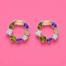Colourful gemstone earrings