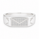Silver Rectangular Spark Men`s ring