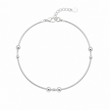 Beaded women`s Anklet in Silver