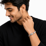 Silver Panther Chain Men`s Bracelet